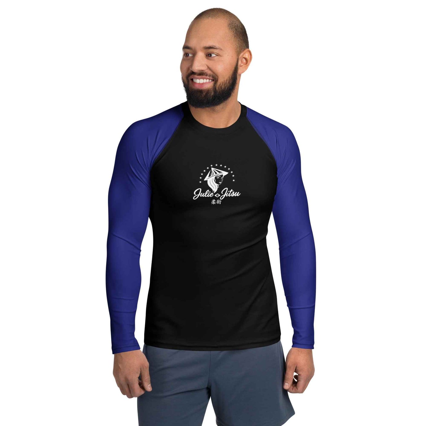 Julie-Jitsu Branded - Ranked Blue Belt - Men's BJJ Rash Guard