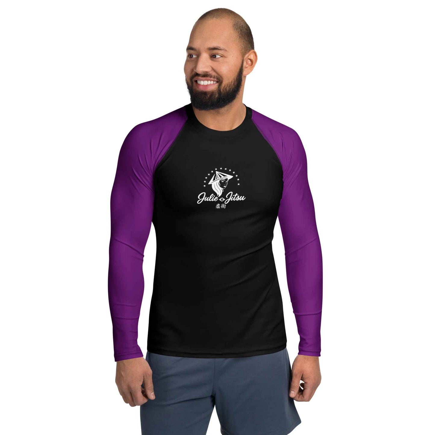 Julie-Jitsu Branded - Ranked Purple Belt - Men's BJJ Rash Guard