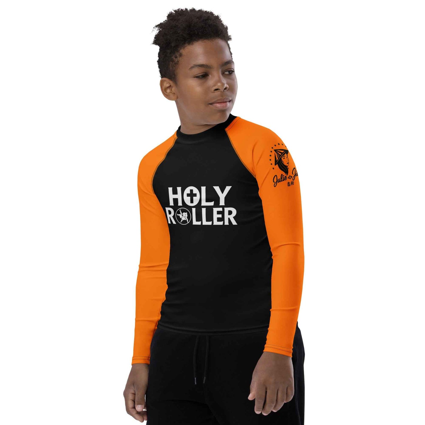Holy Roller - Ranked Orange Belt - Youth BJJ Rash Guard