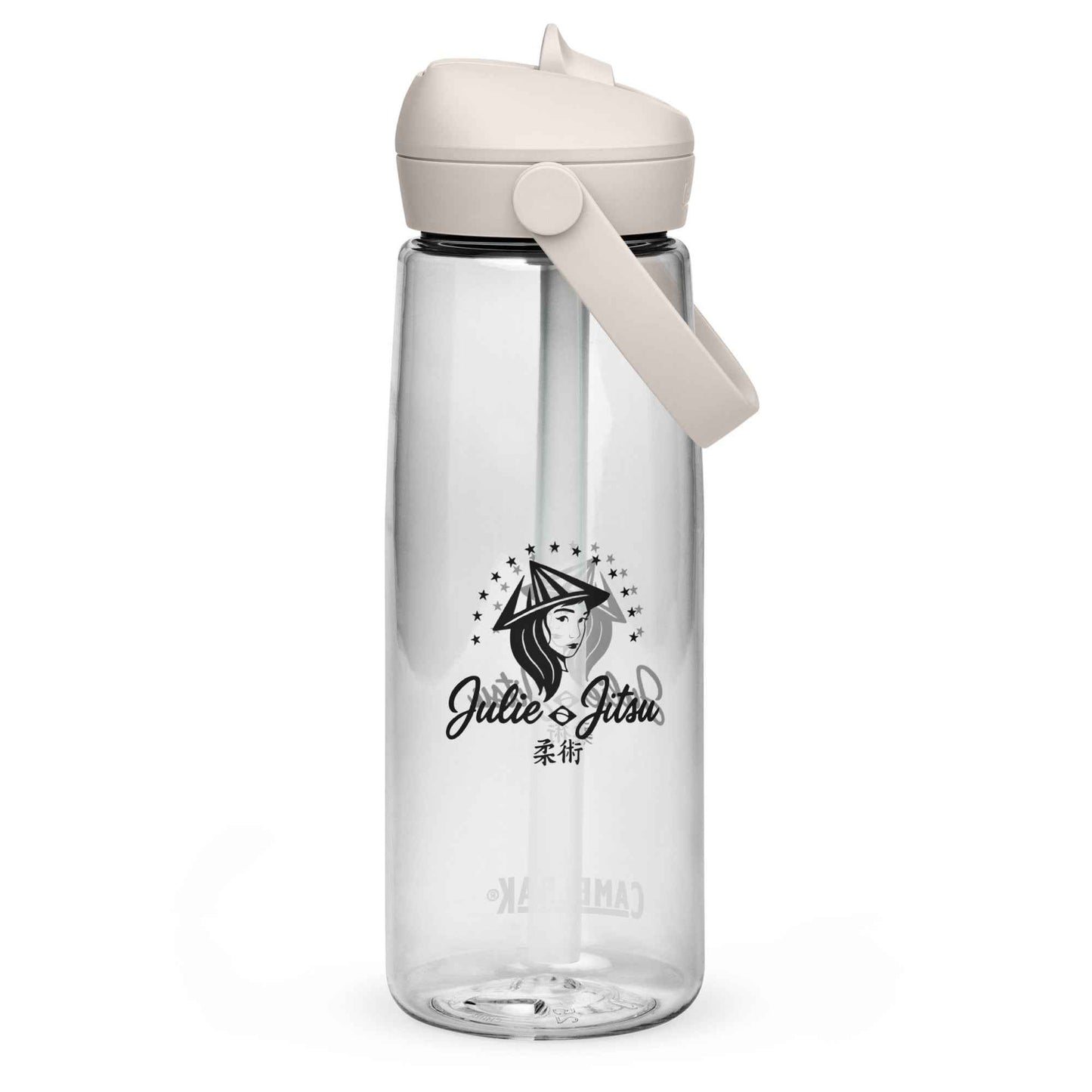 Julie-Jitsu Branded Flip straw water bottle