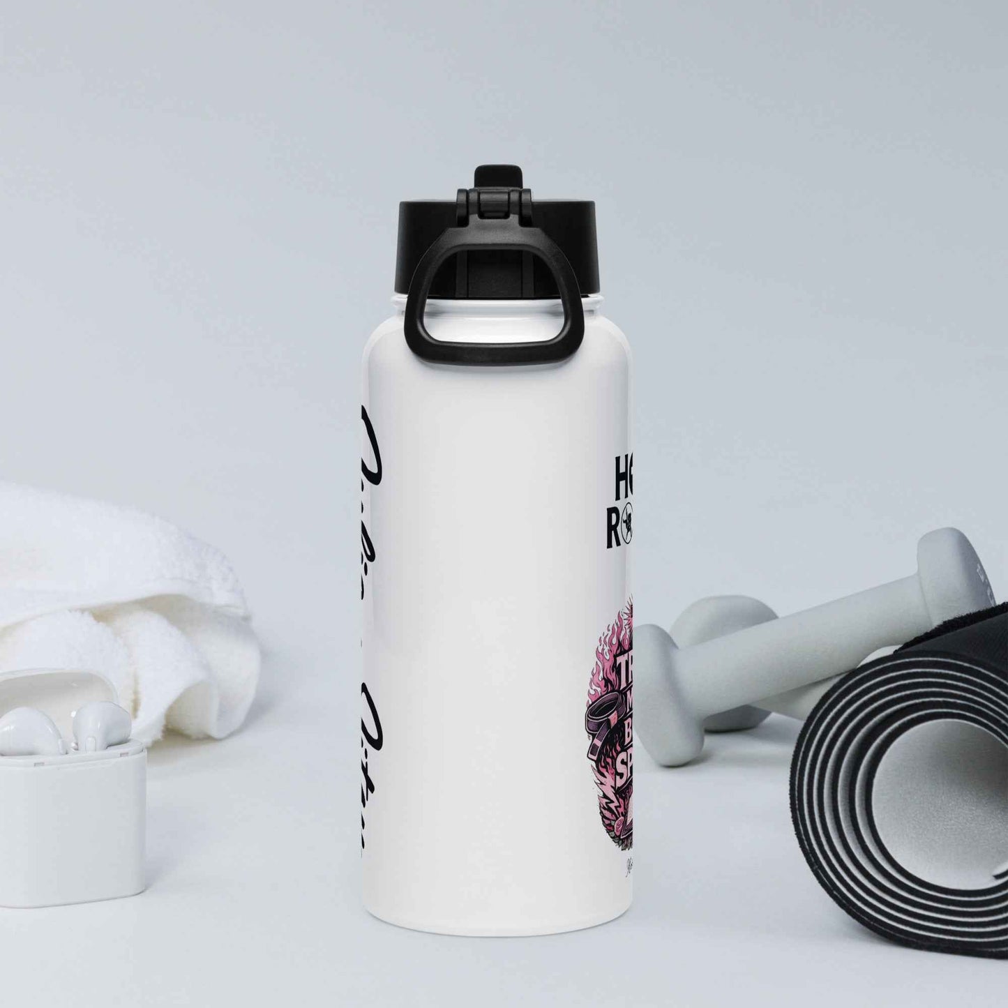 Holy Roller - Stainless steel water bottle with a straw lid