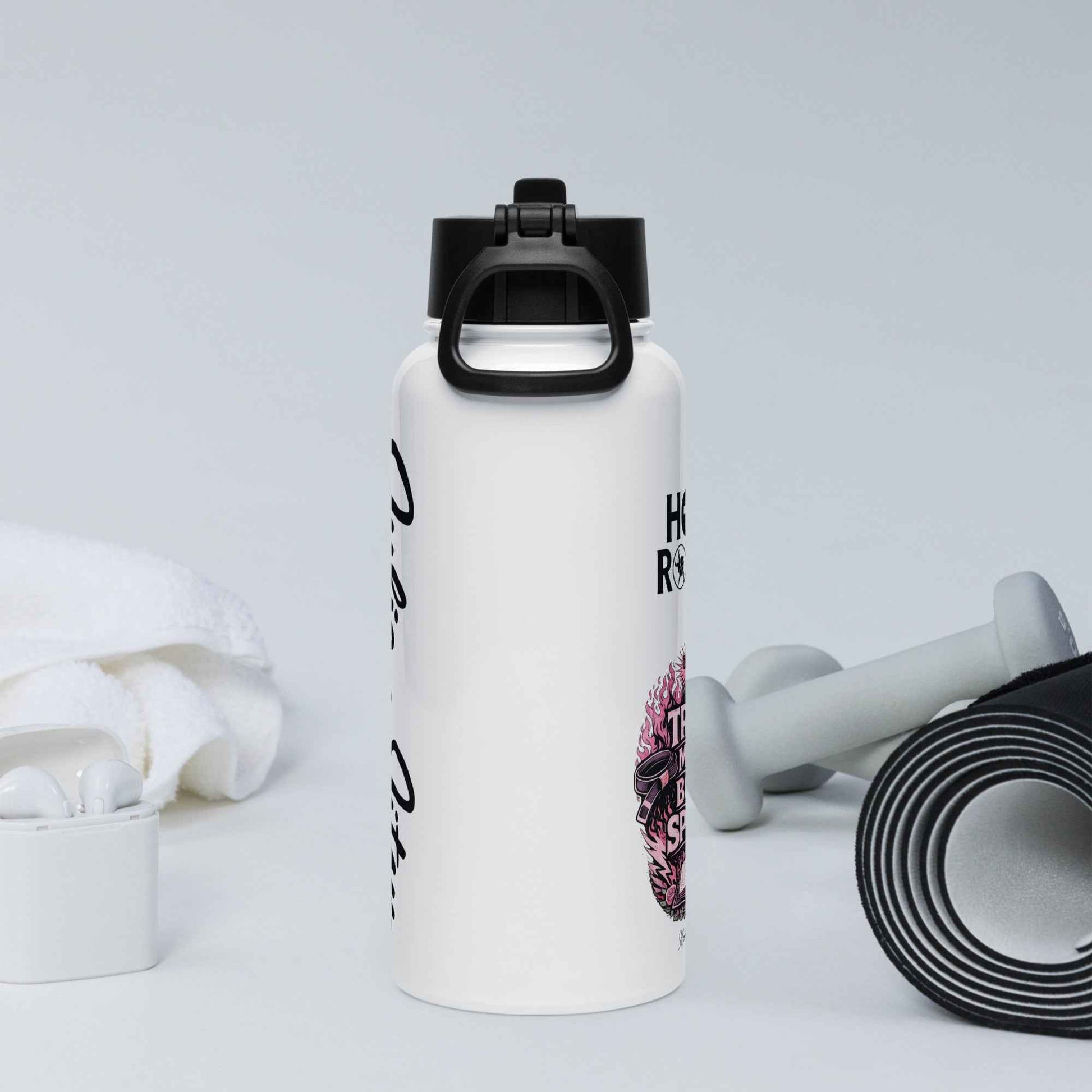 Holy Roller - Stainless steel water bottle with a straw lid