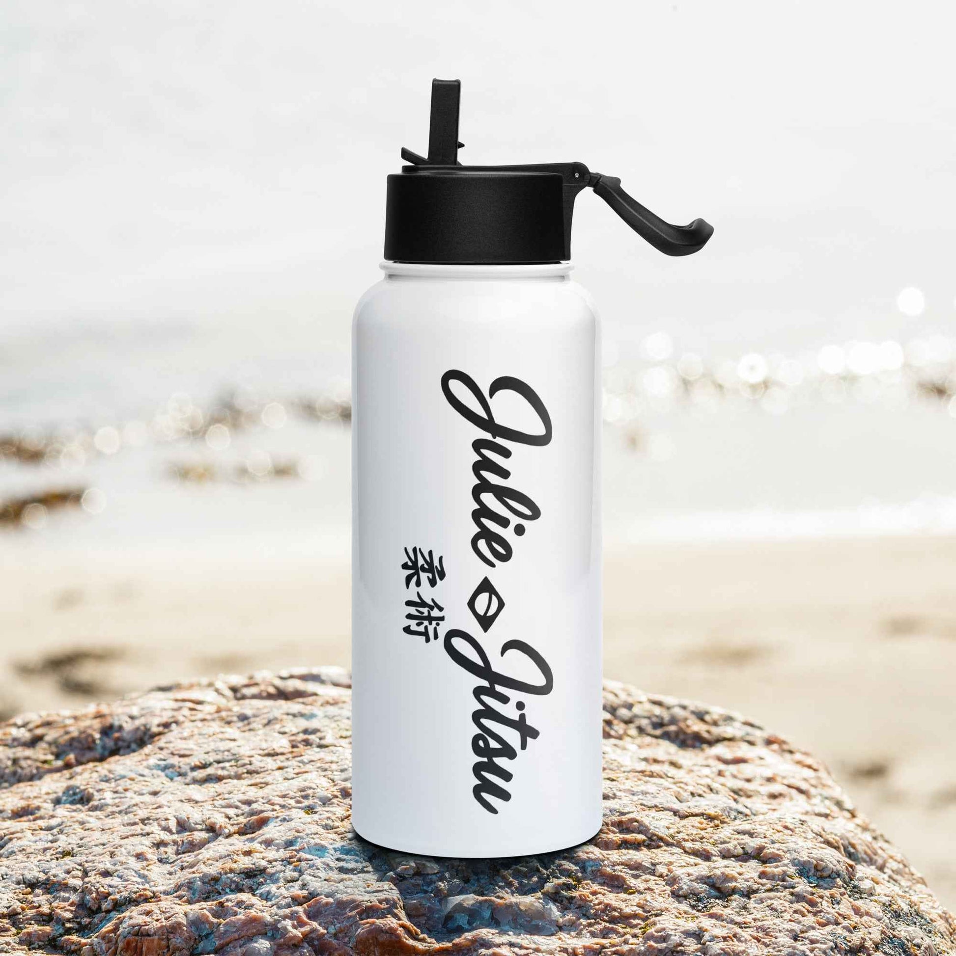 Holy Roller Red - Stainless steel water bottle with a straw lid