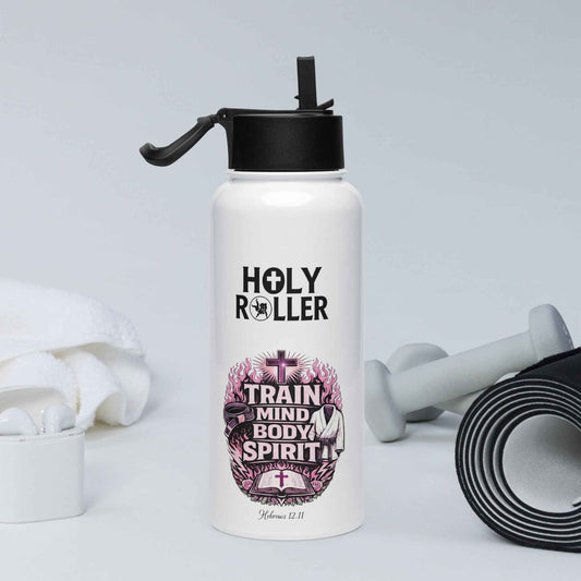 Holy Roller - Stainless steel water bottle with a straw lid